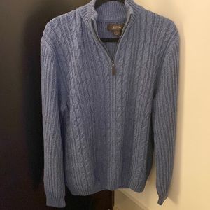 Tasso Elba light blue quarter zip sweater